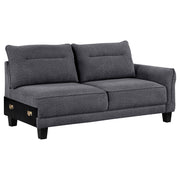 Caspian Upholstered Curved Arm Chaise Sectional Sofa Grey - 509540