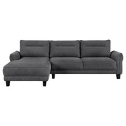 Caspian Upholstered Curved Arm Chaise Sectional Sofa Grey - 509540