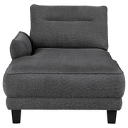 Caspian Upholstered Curved Arm Chaise Sectional Sofa Grey - 509540