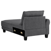 Caspian Upholstered Curved Arm Chaise Sectional Sofa Grey - 509540