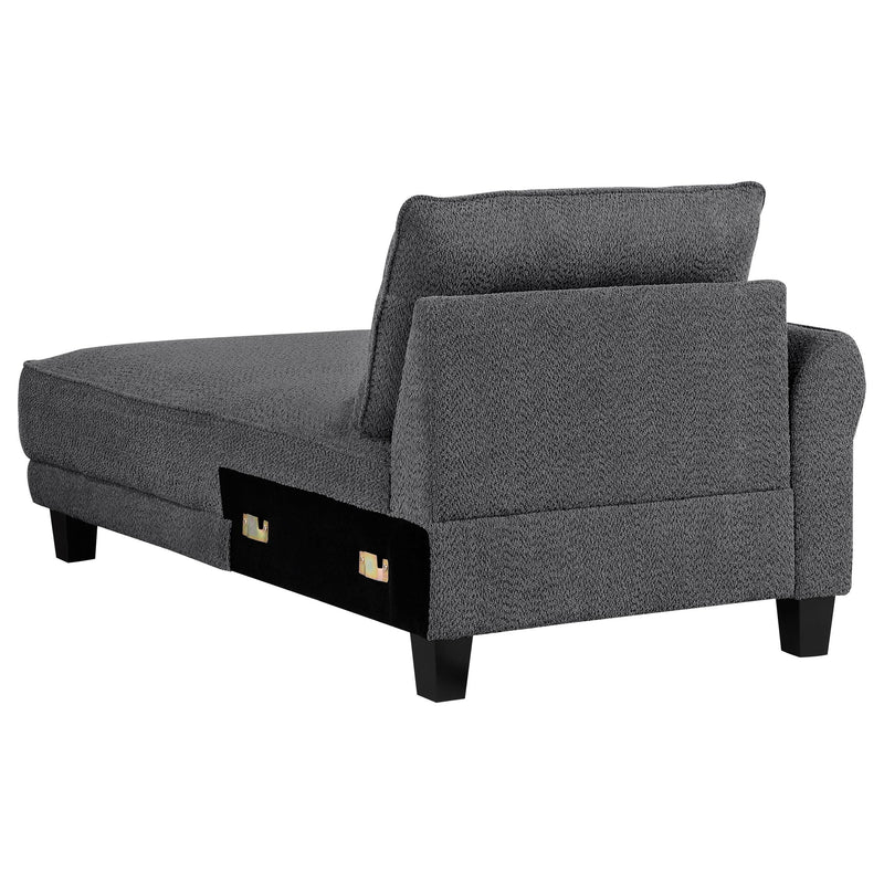 Caspian Upholstered Curved Arm Chaise Sectional Sofa Grey - 509540