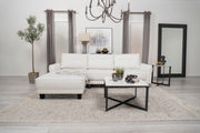 Caspian Upholstered Curved Arm Chaise Sectional Sofa White - 509550