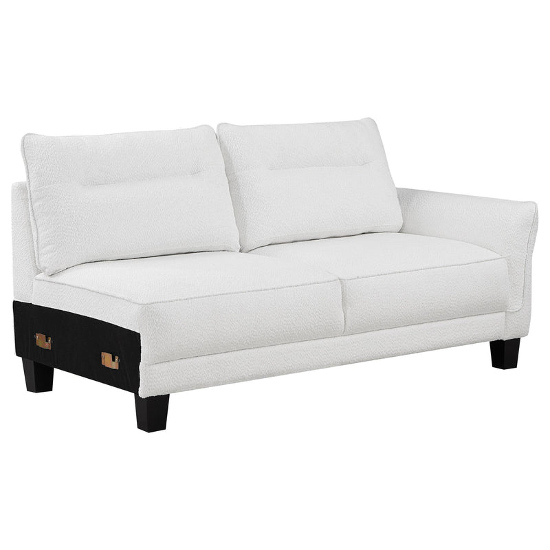 Caspian Upholstered Curved Arm Chaise Sectional Sofa White - 509550