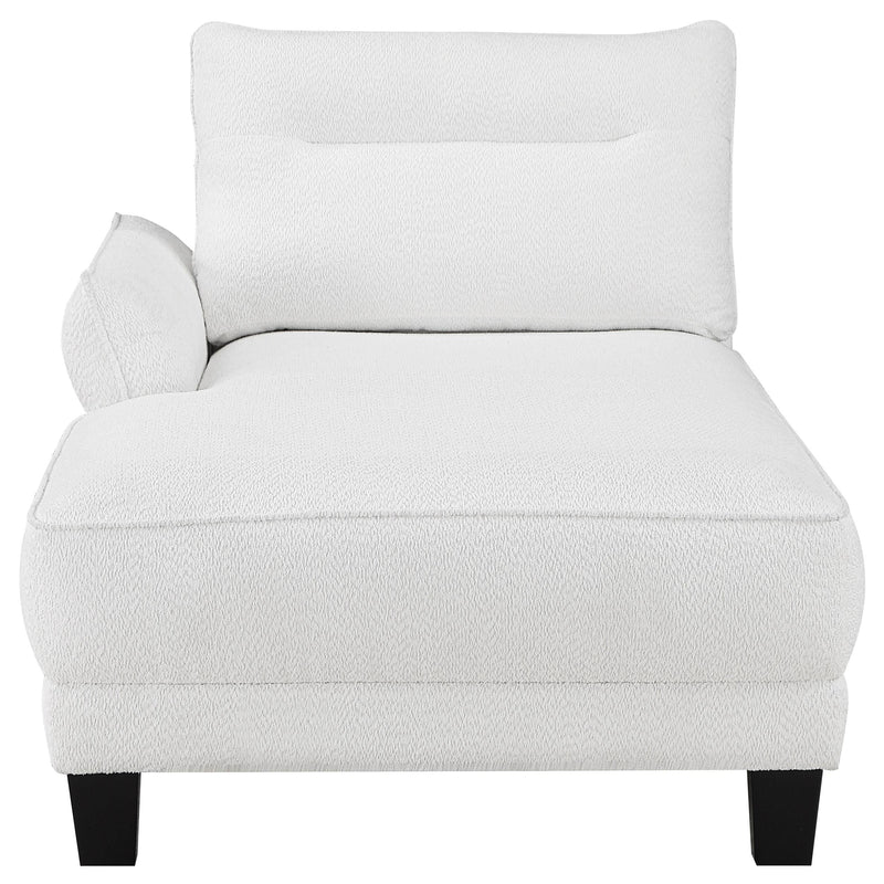 Caspian Upholstered Curved Arm Chaise Sectional Sofa White - 509550