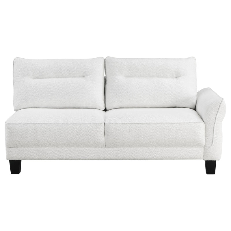 Caspian Upholstered Curved Arm Chaise Sectional Sofa White - 509550