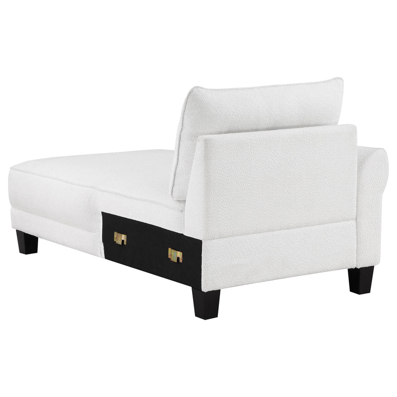 Caspian Upholstered Curved Arm Chaise Sectional Sofa White - 509550