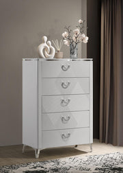 Cassia 5-drawer Bedroom Chest of Drawers White High Gloss - 215795