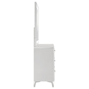 Cassia 6-drawer Dresser Cabinet with Mirror White High Gloss - 215793M