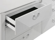 Cassia 6-drawer Dresser Cabinet with Mirror White High Gloss - 215793M