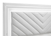 Cassia Eastern King LED Panel Bed White High Gloss - 215791KE