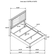 Cassia Queen LED Panel Bed White High Gloss - 215791Q