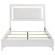 Cassia Queen LED Panel Bed White High Gloss - 215791Q