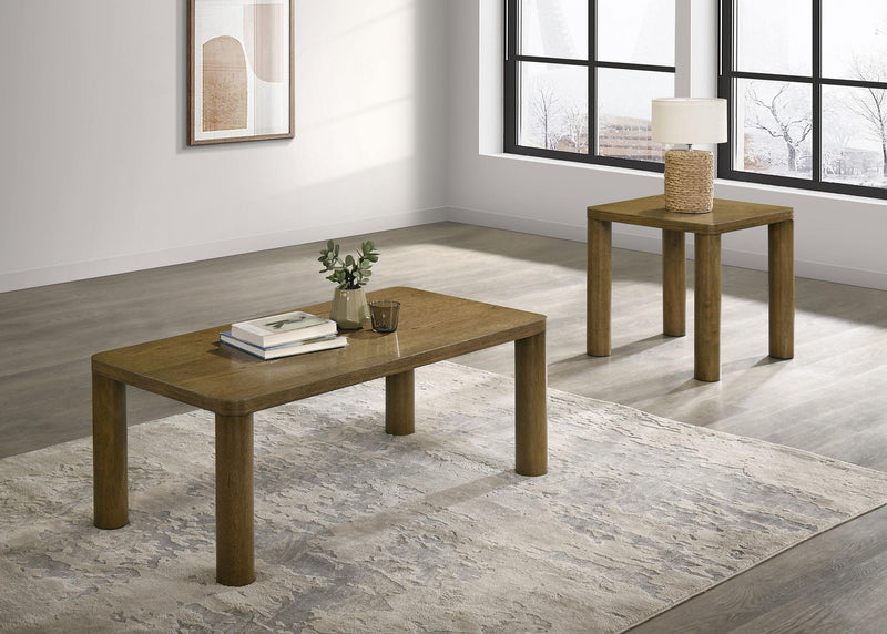 Castlewood 2-piece Cocktail Coffee Table Set Brown Oak - 710858-S2