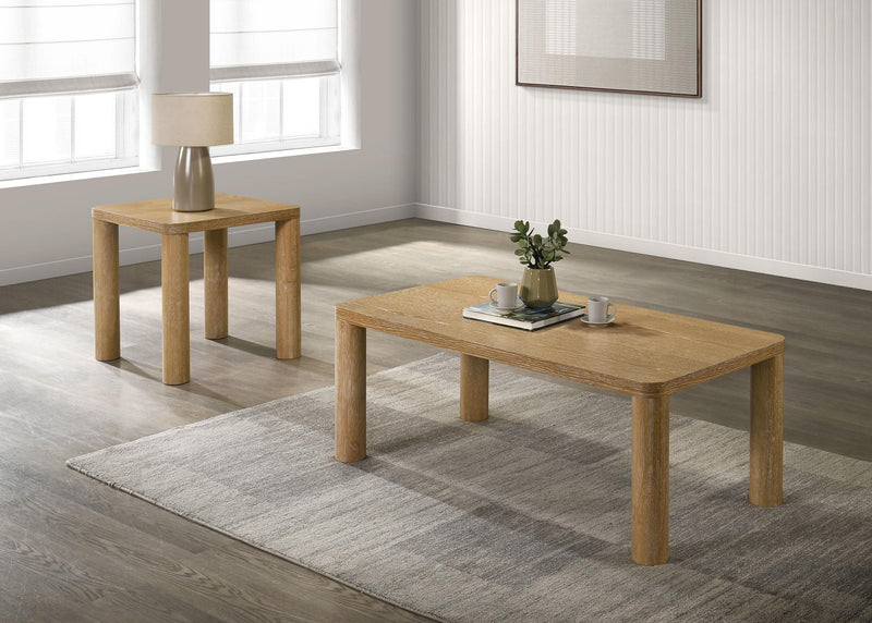 Castlewood 2-piece Cocktail Coffee Table Set Light Oak - 710868-S2