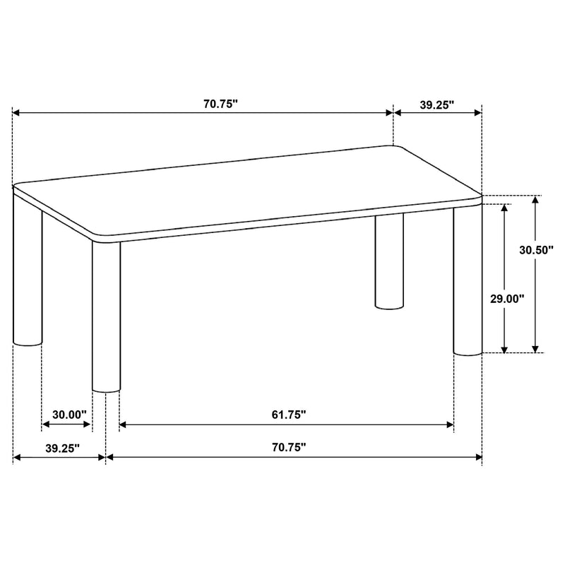 Castlewood 5-piece 71-inch Rectangular Dining Set Brown Oak - 109351-S5