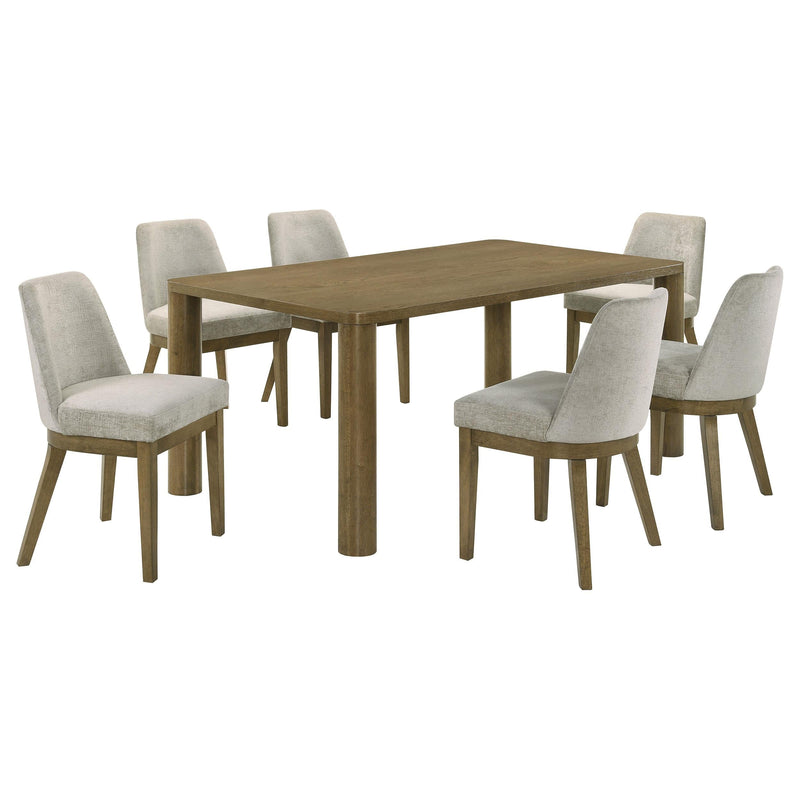 Castlewood 7-piece 71-inch Rectangular Dining Set Brown Oak - 109351-S7