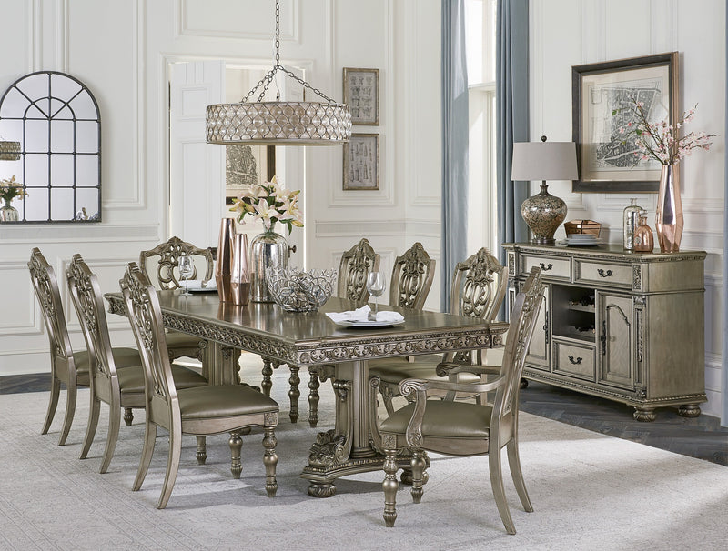 Catalonia Platinum Gold Extendable Dining Set - DMV FurnitureDining Room Set