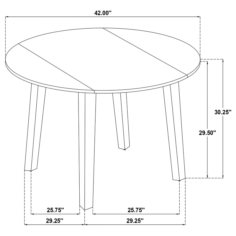 Catley 5-piece Round Drop Leaf Dining Table Set Dark Coffee - 150350