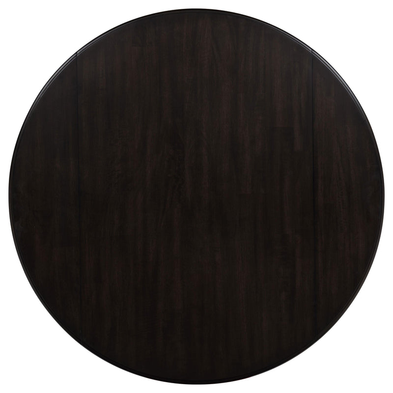 Catley 5-piece Round Drop Leaf Dining Table Set Dark Coffee - 150350