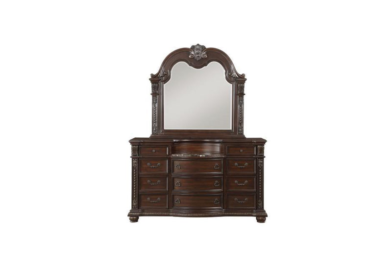Cavalier Brown Marble Insert Dresser - DMV FurnitureDresser