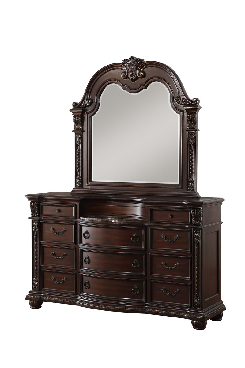 Cavalier Brown Marble Insert Dresser - DMV FurnitureDresser