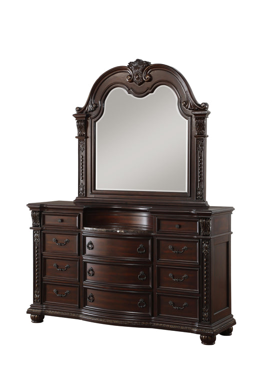 Cavalier Brown Marble Insert Dresser - DMV FurnitureDresser