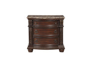 Cavalier Brown Marble Top Nightstand - DMV FurnitureNightstand