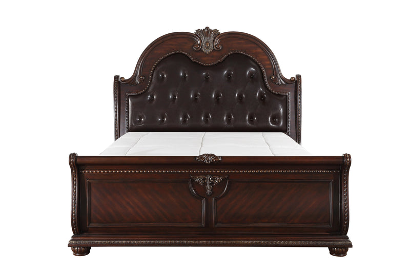 Cavalier Brown Queen Sleigh Bed - DMV FurnitureQueen Bed