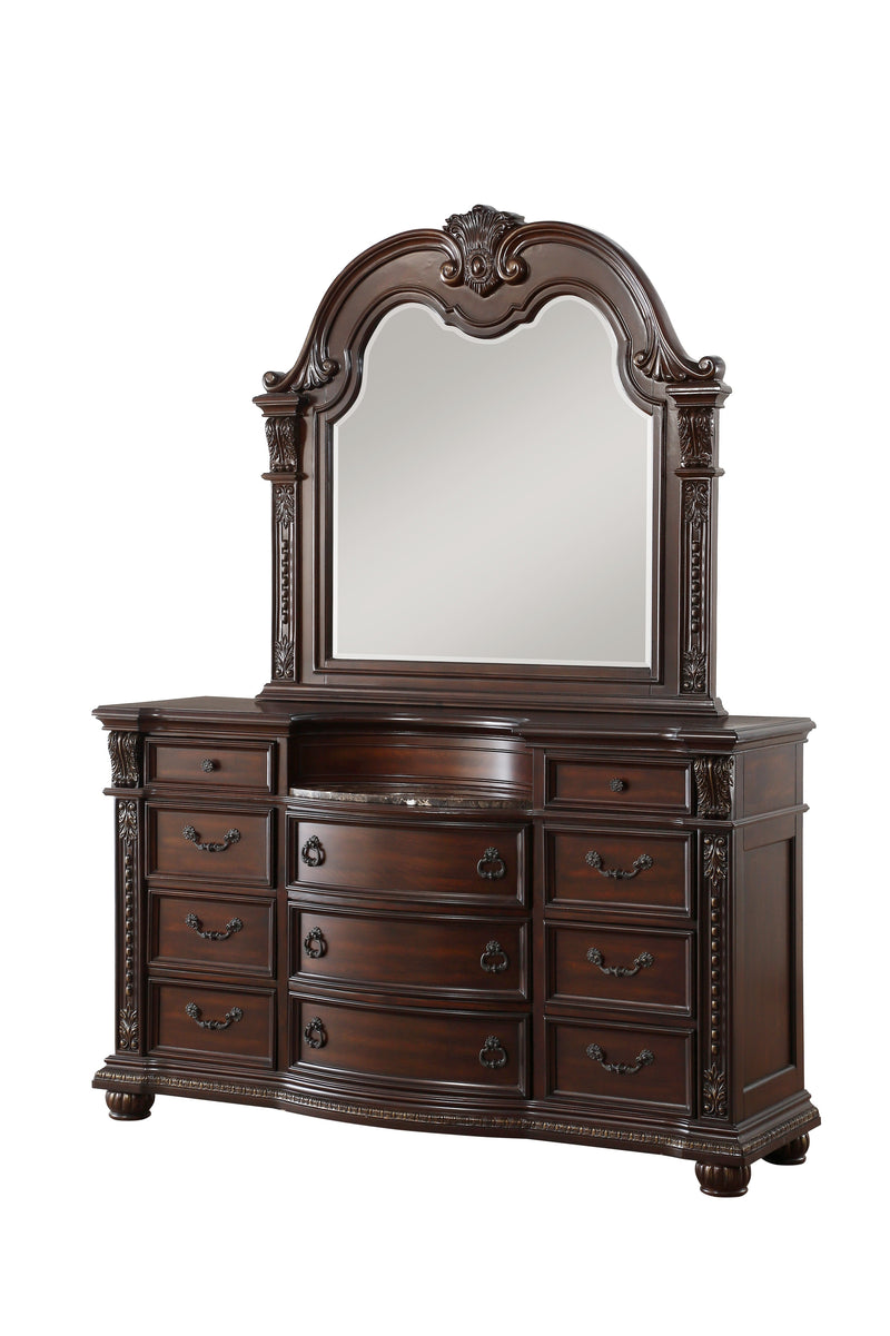 Cavalier Dark Cherry Upholstered Sleigh Bedroom Set - DMV FurnitureBedroom Set