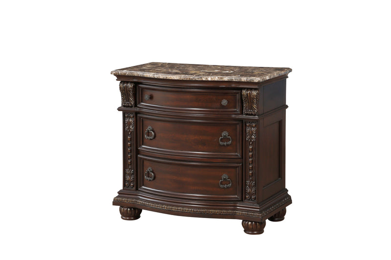 Cavalier Dark Cherry Upholstered Sleigh Bedroom Set - DMV FurnitureBedroom Set
