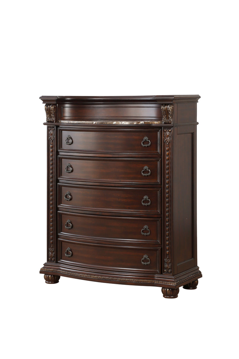Cavalier Dark Cherry Upholstered Sleigh Bedroom Set - DMV FurnitureBedroom Set