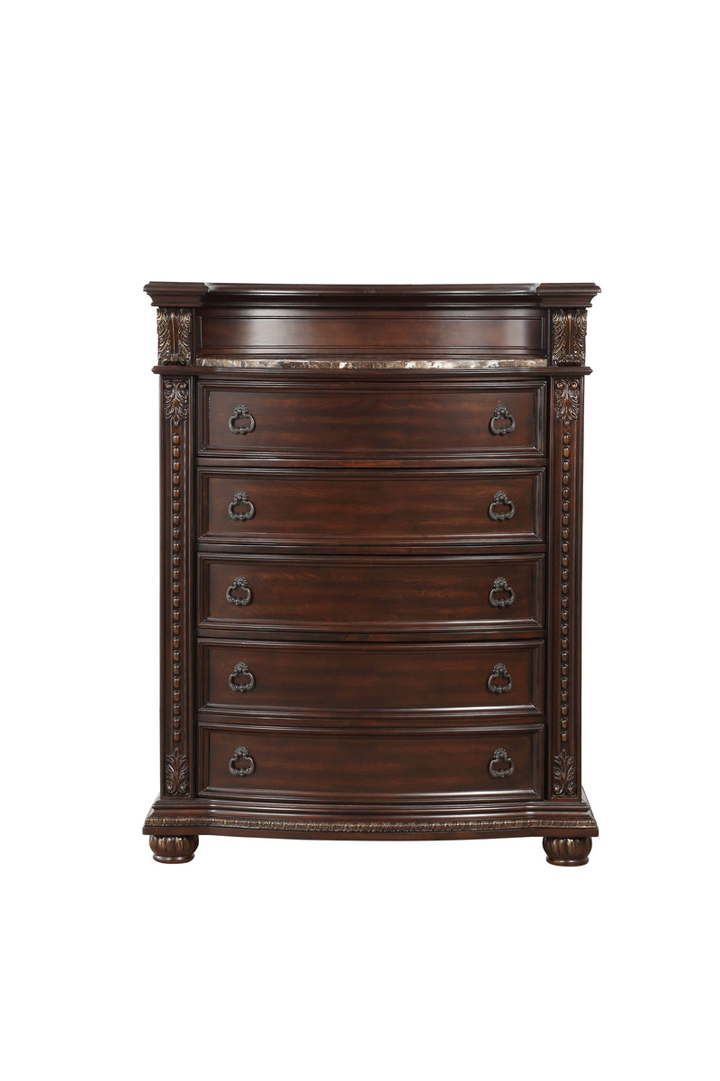 Cavalier Dark Cherry Upholstered Sleigh Bedroom Set - DMV FurnitureBedroom Set