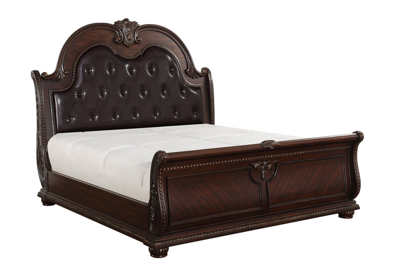 Cavalier King Brown Sleigh Bed - DMV FurnitureKing Bed