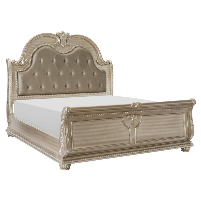 Cavalier Silver Upholstered Sleigh Bedroom Set - DMV FurnitureBedroom Set