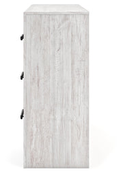 Cayboni Full Panel Bed with Dresser and 2 Nightstands in Whitewash - PKG016588