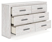 Cayboni Full Panel Bed with Dresser and Nightstand in Whitewash - PKG019191