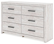 Cayboni Full Panel Bed with Dresser in Whitewash - PKG016587
