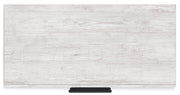 Cayboni Full Panel Bed with Mirrored Dresser, Chest and 2 Nightstands in Whitewash - PKG016592