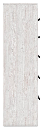 Cayboni Full Panel Bed with Mirrored Dresser, Chest and Nightstand in Whitewash - PKG016595