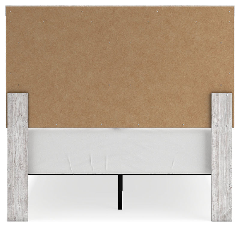 Cayboni Full Panel Bed with Mirrored Dresser in Whitewash - PKG016590