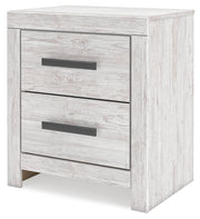 Cayboni King Panel Bed with 2 Nightstands in Whitewash from Ashley - DMV Furniture