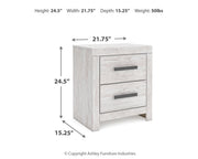 Cayboni King Panel Bed with 2 Nightstands in Whitewash from Ashley - DMV Furniture