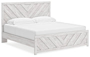 Cayboni King Panel Bed with Dresser and Nightstand in Whitewash - PKG019194