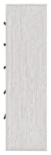 Cayboni King Panel Bed with Mirrored Dresser and Chest in Whitewash from Ashley - DMV Furniture