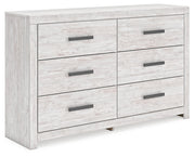 Cayboni Queen Panel Bed with Dresser and Nightstand in Whitewash - PKG019192