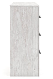 Cayboni Queen Panel Bed with Dresser and Nightstand in Whitewash - PKG019192