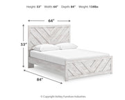 Cayboni Queen Panel Bed with Dresser in Whitewash - PKG016686