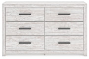 Cayboni Twin Panel Bed with Dresser and 2 Nightstands in Whitewash from Ashley - DMV Furniture