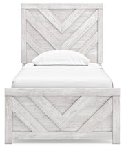 Cayboni Twin Panel Bed with Dresser and 2 Nightstands in Whitewash from Ashley - DMV Furniture