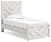Cayboni Twin Panel Bed with Dresser and 2 Nightstands in Whitewash from Ashley - DMV Furniture